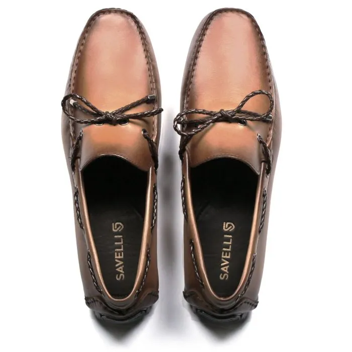 Savelli Casual Series | Comfort Laced Smooth Latego Leather Tan Moccasin - Image 2
