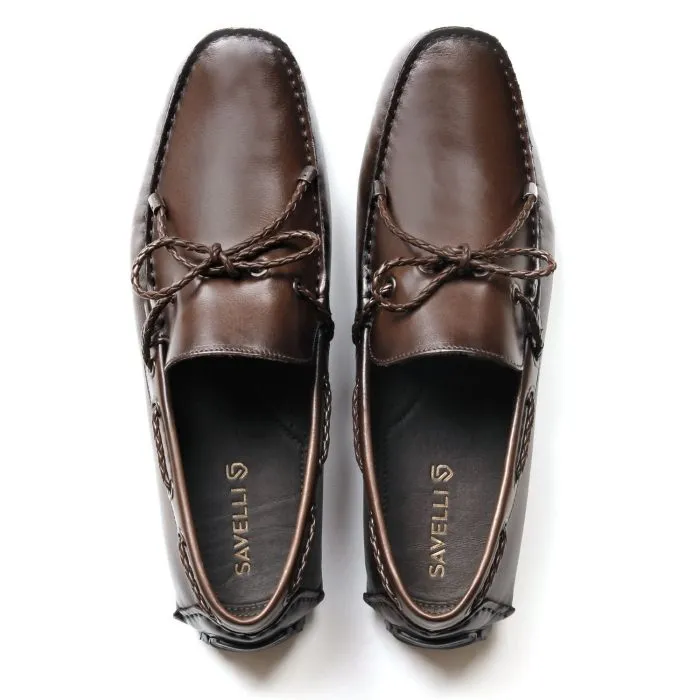 Savelli Casual Series | Comfort Laced Smooth Latego Leather Coffee Moccasin - Image 2
