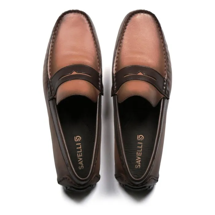 Savelli Casual Series | Comfort Strapped Latego Tan & Coffee Moccasin - Image 2