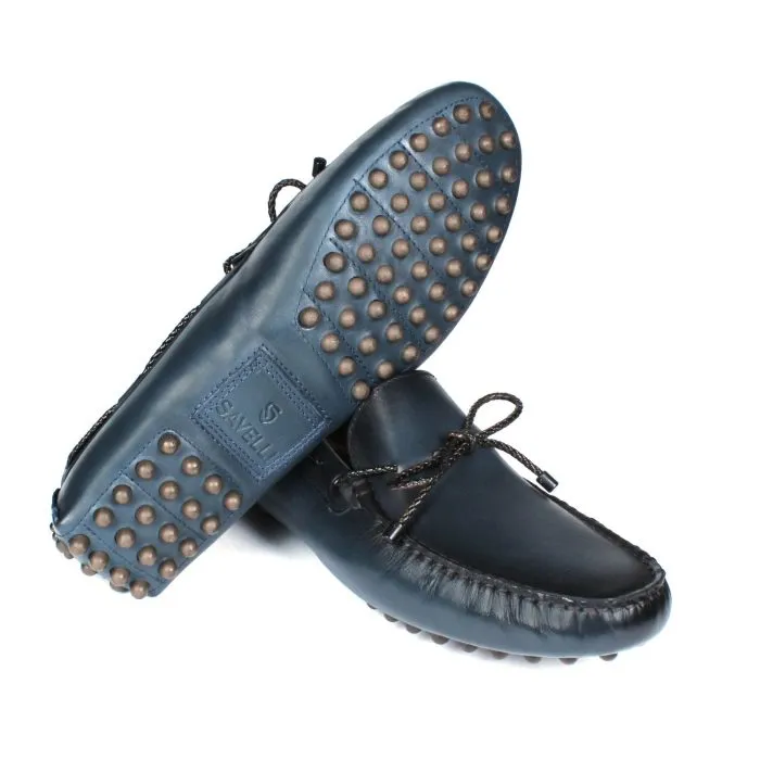 Savelli Casual Series | Taurus Laced Latego Smooth Elba Blue Moccasin - Image 3
