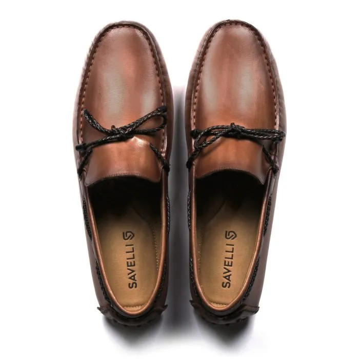 Savelli Casual Series | Taurus Laced Latego Smooth Brown Moccasin - Image 2