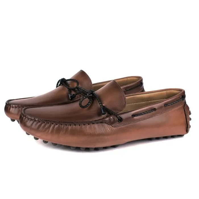 Savelli Casual Series | Taurus Laced Latego Smooth Brown Moccasin - Image 4