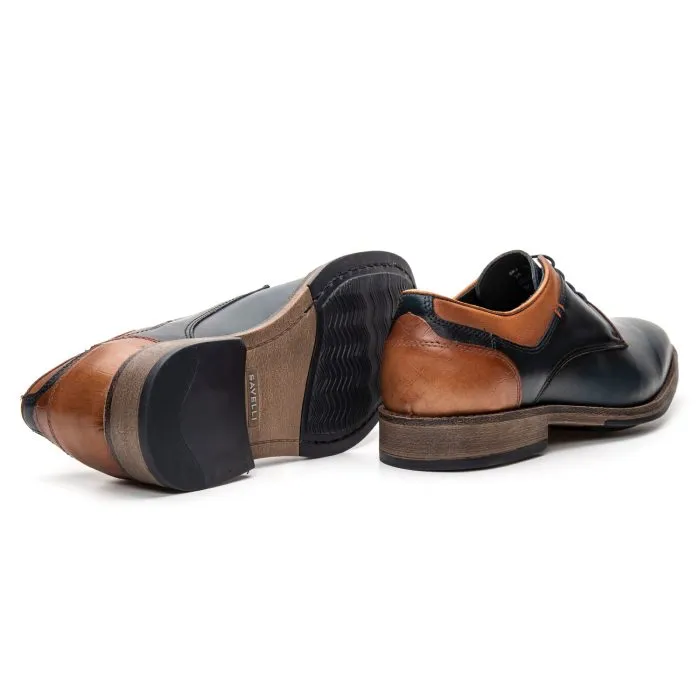 Savelli Formal Series | Vulcano Laced Dual Colour Latego Croco Italiano Elba Blue Havana Shoes - Image 3