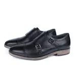 Savelli Formal Series | Vulcano Double Monk Strap Latego Black Shoes