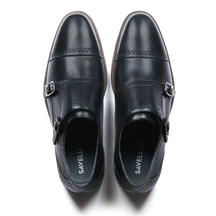 Savelli Formal Series | Vulcano Double Monk Strap Latego Black Shoes - Image 2