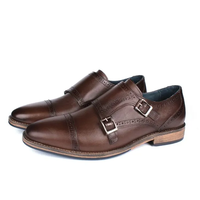 Savelli Formal Series | Vulcano Double Monk Strap Latego Coffee Shoes - Image 4