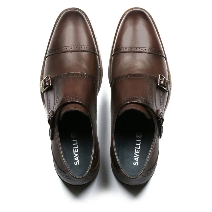 Savelli Formal Series | Vulcano Double Monk Strap Latego Coffee Shoes - Image 2