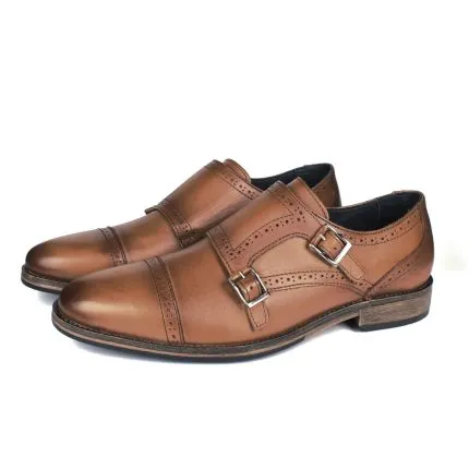 Savelli Formal Series | Vulcano Double Monk Strap Latego Brown Shoes