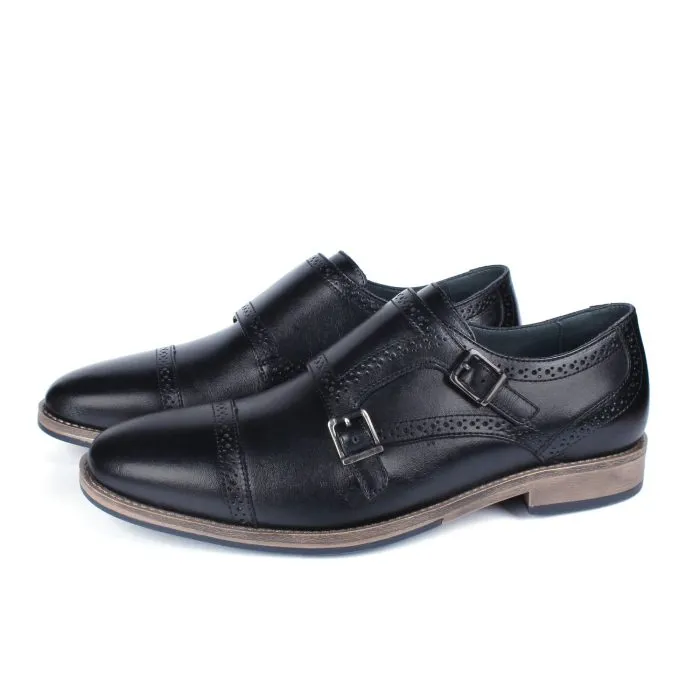 Savelli Formal Series | Vulcano Double Monk Strap Latego Black Shoes - Image 4