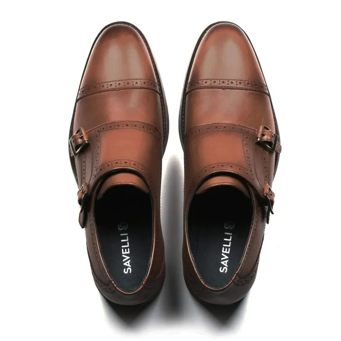 Savelli Formal Series | Vulcano Double Monk Strap Latego Brown Shoes - Image 2