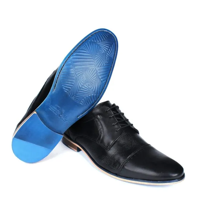 Savelli Formal Series | Casual Premium Laced Natural Leather Black Shoes - Image 3