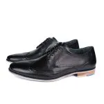 Savelli Formal Series | Casual Premium Laced Brogue Wingtip Black Shoes