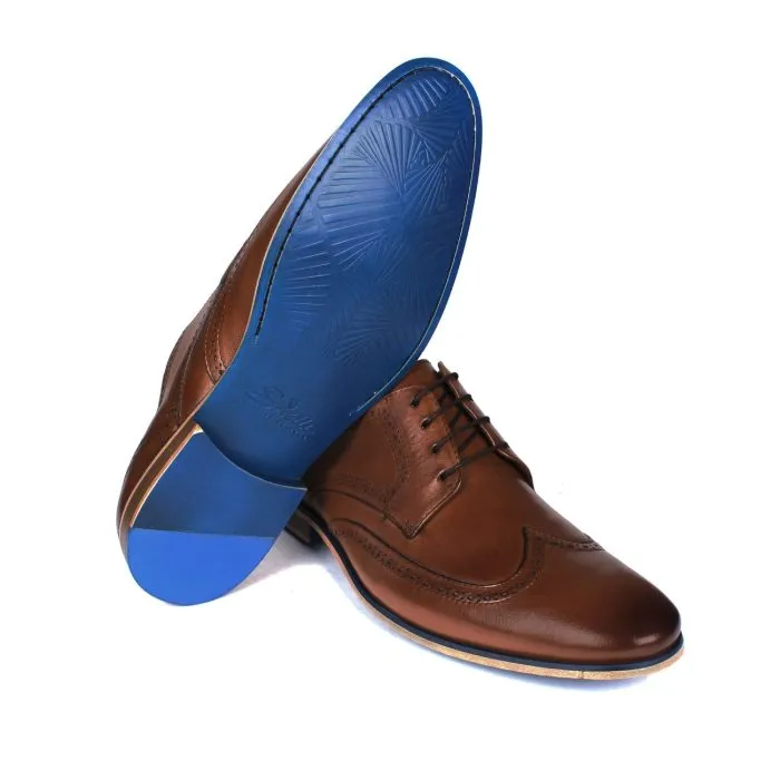 Savelli Formal Series | Casual Premium Laced Brogue Wingtip Bronze Shoes - Image 3