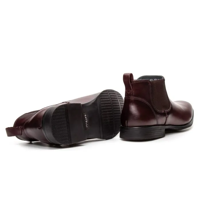 Savelli Boots Series | Casual Premium Slip-on Latego Wine High Cut Shoes - Image 3