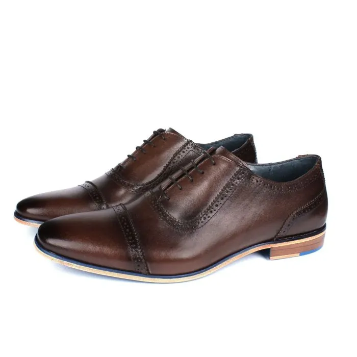Savelli Formal Series | Casual Premium Laced Latego Quarter Brogue Coffee Shoes - Image 4
