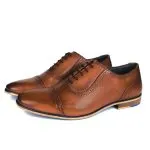Savelli Formal Series | Casual Premium Laced Latego Quarter Brogue Brown Shoes