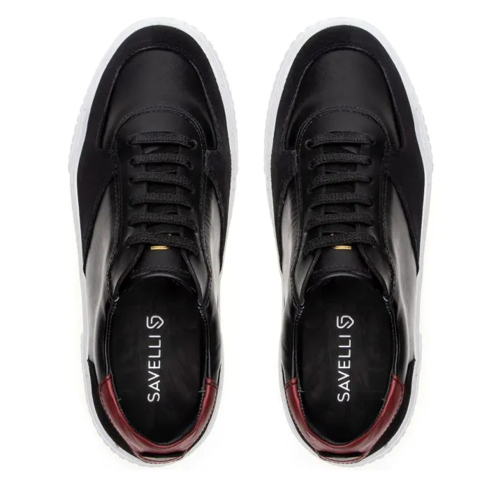 Savelli Casual Series | Floripa Latego Suede Black Burgundy Sneakers - Image 2