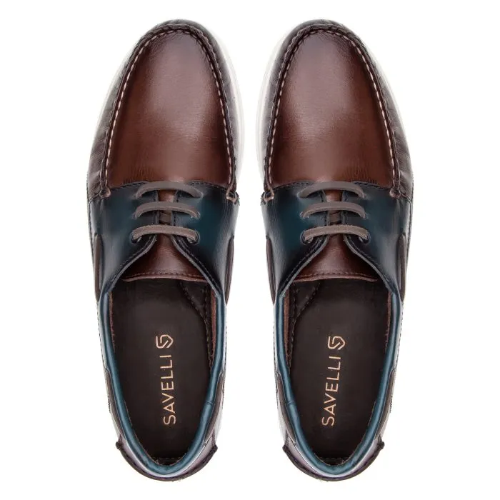 Savelli Boat Shoes | Deck Latego Brown Elba Blue - Image 2
