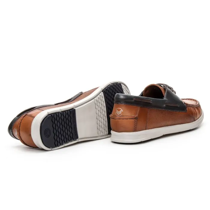 Savelli Boat Shoes | Deck Latego Havana Marine Blue - Image 3