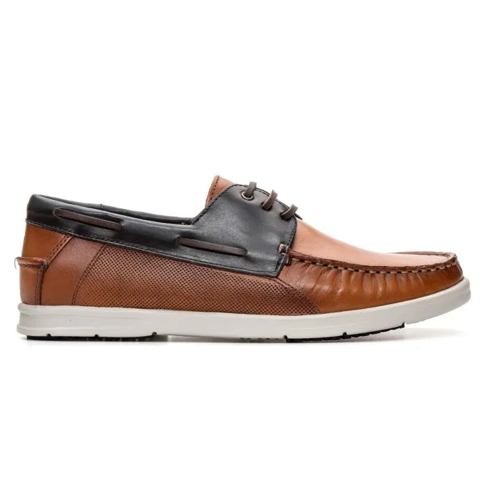 Savelli Boat Shoes | Deck Latego Havana Marine Blue - Image 4