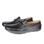 Savelli Casual Series | Taurus Buckled Latego Smooth Carbon Moccasin