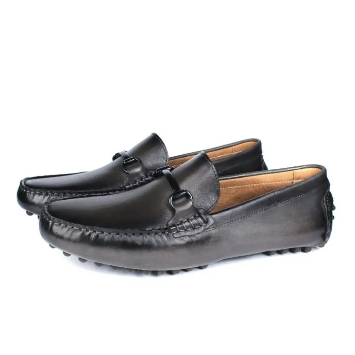 Savelli Casual Series | Taurus Buckled Latego Smooth Carbon Moccasin - Image 4