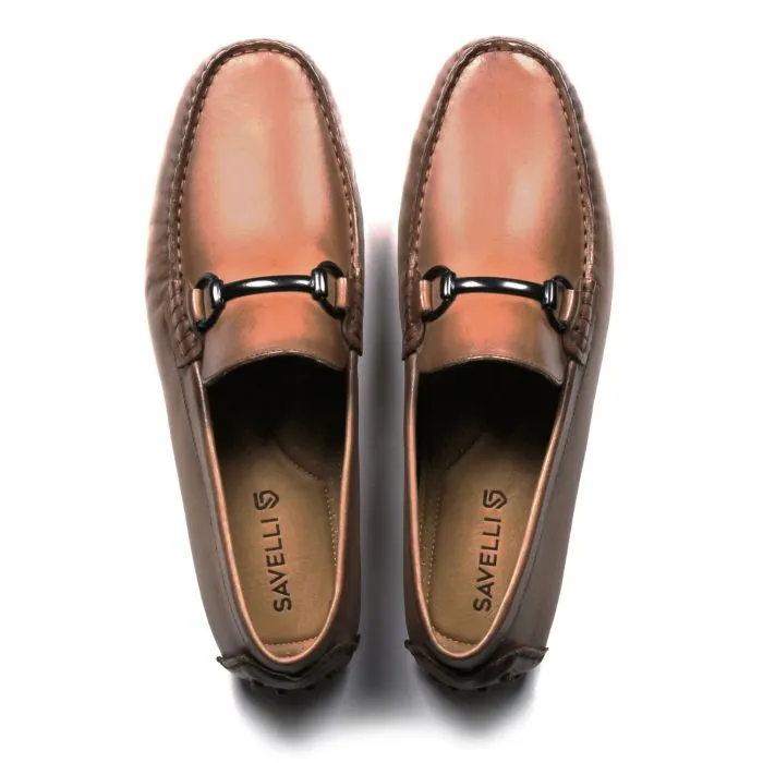 Savelli Casual Series | Taurus Buckled Latego Smooth Tan Moccasin - Image 2
