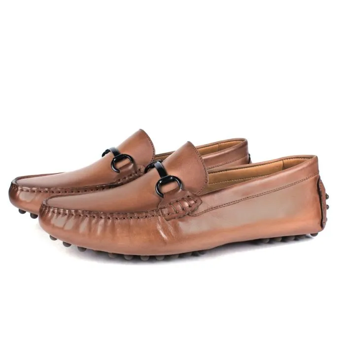 Savelli Casual Series | Taurus Buckled Latego Smooth Tan Moccasin - Image 4