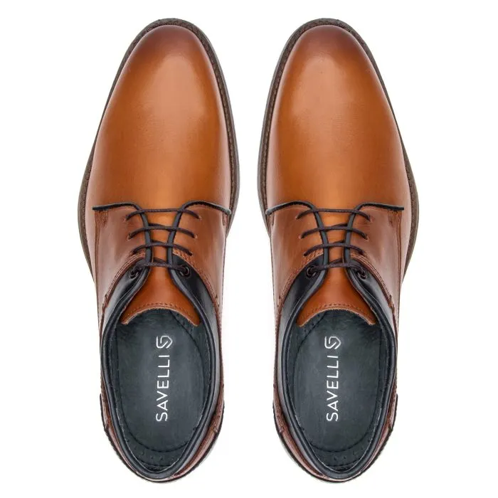 Savelli Formal Series | Vulcano Laced Dual Colour Latego Croco Italiano Havana Marine Shoes - Image 2