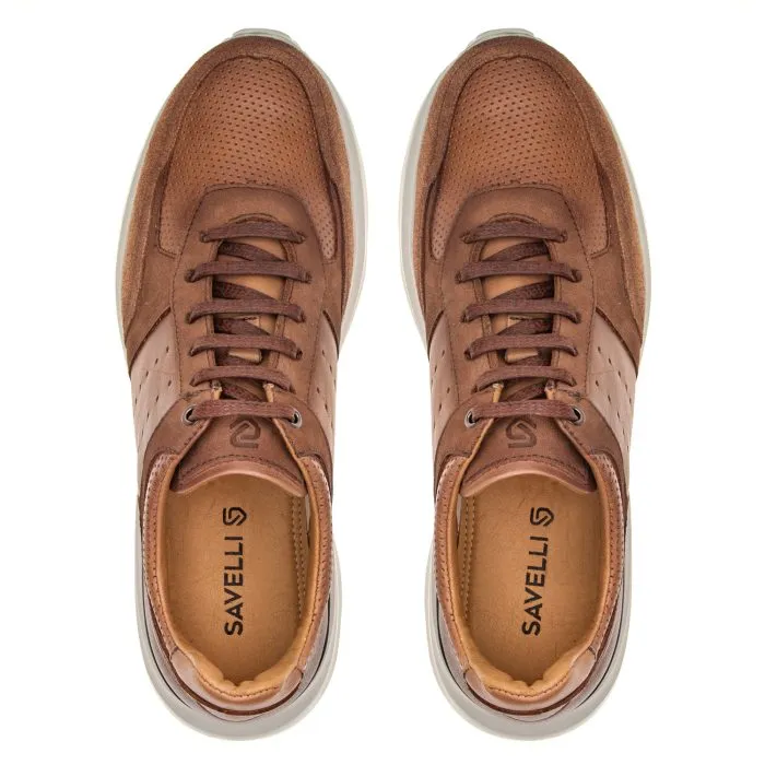 Savelli Casual Series | Berlim Napa Suede Bronze Low Cut Trainers - Image 2