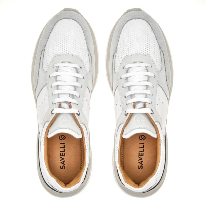 Savelli Casual Series | Berlim Napa Suede White Low Cut Trainers - Image 2