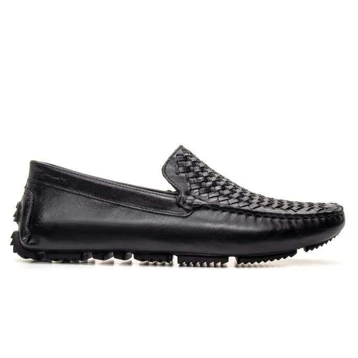 Savelli Casual Series | Comfort Latego Trisse Woven Black Moccassins - Image 4