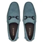 Savelli Casual Series | Comfort Suede Blue Petroleum Chain Buckle Moccassins - Image 4