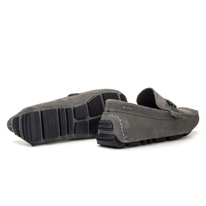 Savelli Casual Series | Comfort Suede Carbon Grey Chain Buckle Moccassins - Image 2