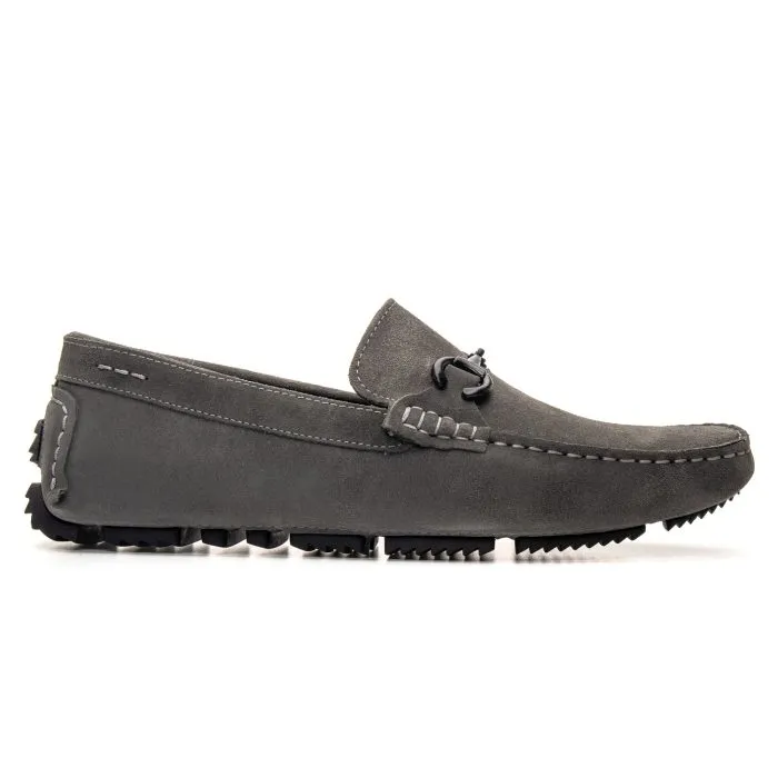 Savelli Casual Series | Comfort Suede Carbon Grey Chain Buckle Moccassins - Image 3