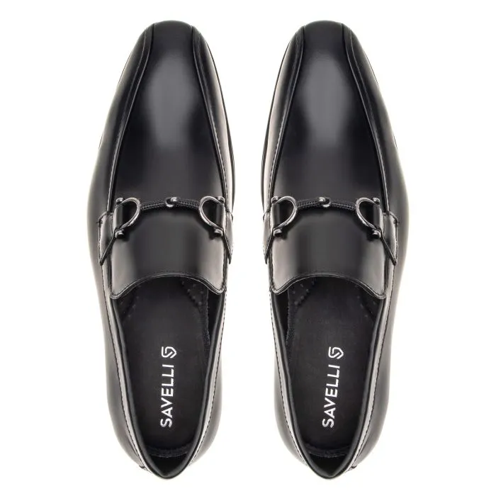 Savelli Formal Series | Dublin Napa Vicenza Black Snaffle Trim Loafers - Image 2