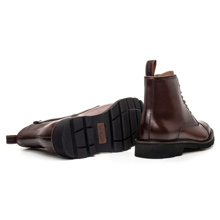 Savelli Boots Series | Kansas Latego Brown Laced Up High Boots - Image 2