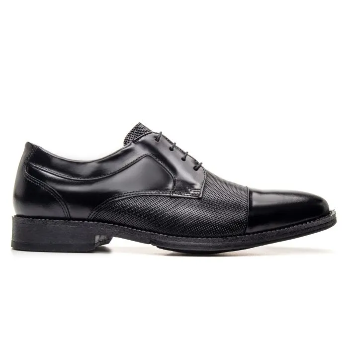 Savelli Formal Series | Vulcano Napa Vicenza Black Dotted Leather Toe Cap Shoes - Image 4
