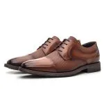 Savelli Formal Series | Vulcano Napa Vicenza Whisky Dotted Leather Toe Cap Shoes