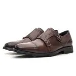 Savelli Formal Series | Vulcano Floater Brown Dual Strap Monkstrap Shoes