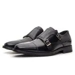 Savelli Formal Series | Vulcano Latego Black Dual Strap Monkstrap Shoes