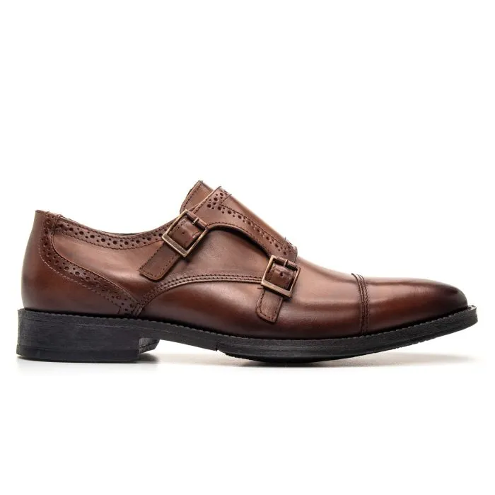 Savelli Formal Series | Vulcano Napa Vicenza Whisky Dual Strap Monkstrap Shoes - Image 4